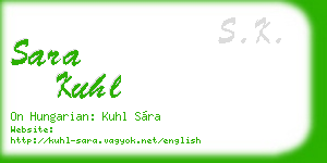 sara kuhl business card